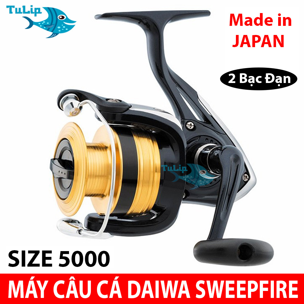 Máy Câu Cá DAIWA SWEEPFIRE Cao Cấp - Máy Câu Full Kim Loại, Đủ Size: 3000 - 4000 - 5000 - Sản Xuất Nhật Bản