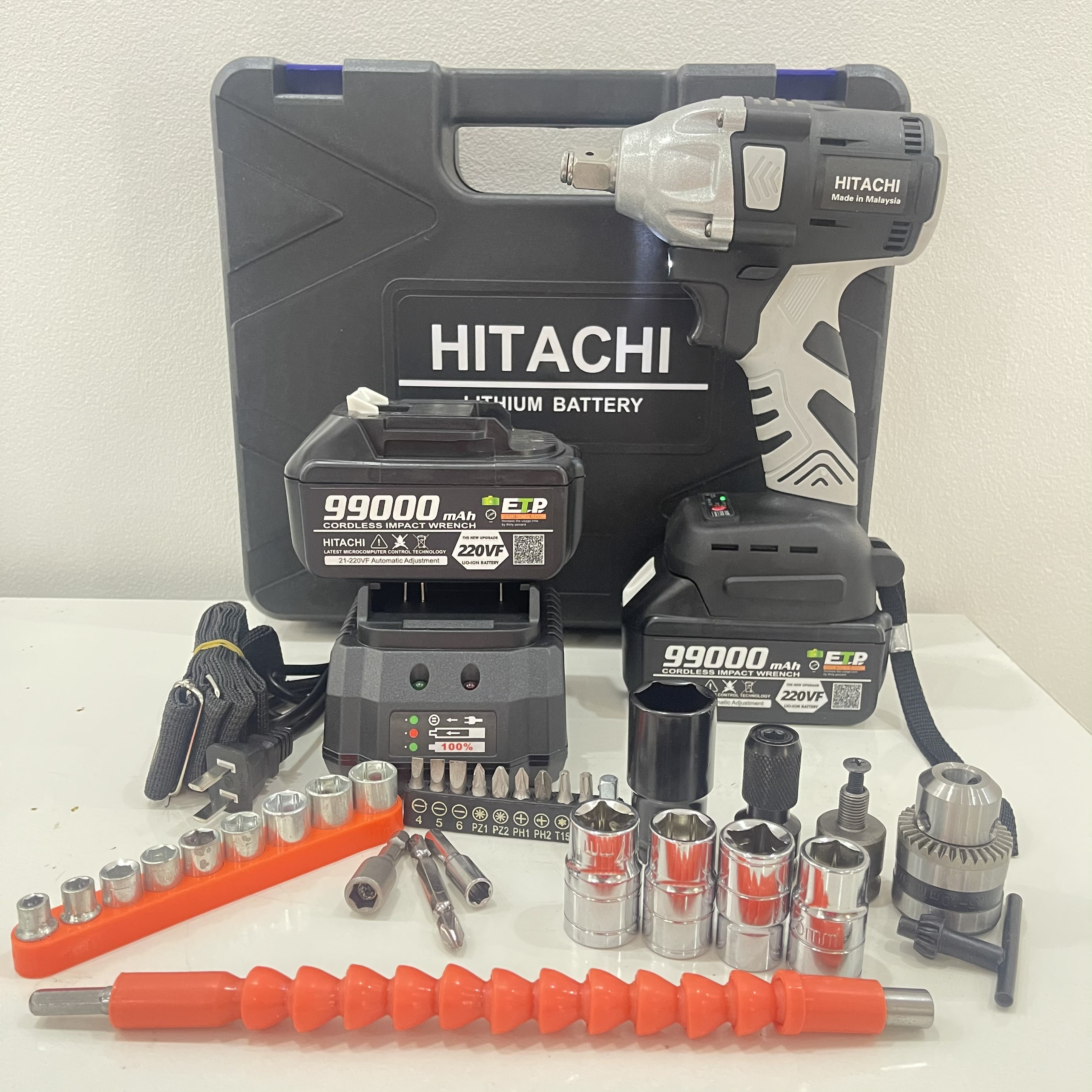 Máy siết bulong pin HITACHI 199VF không chổi than có búa 3 chế độ tích hợp đầu bắn vít 2 trong 1 BH 12 THÁNG FULL BOX theo phân loại