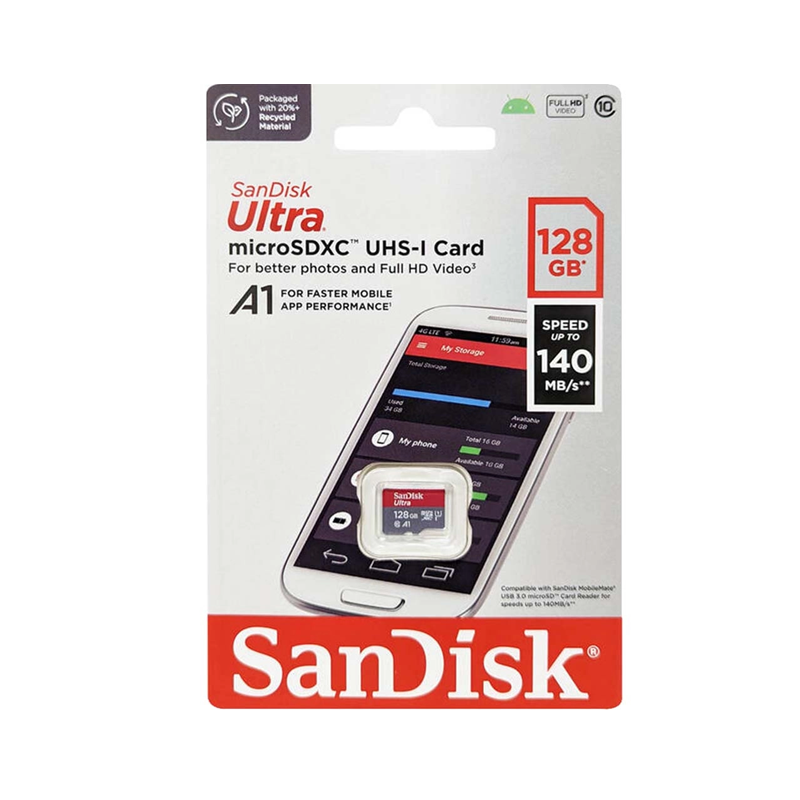 Thẻ nhớ microsdxc sandisk ultra a1 128gb class 10 u1 140mb/s hỗ trợ quay video 2k phụ kiện 1986