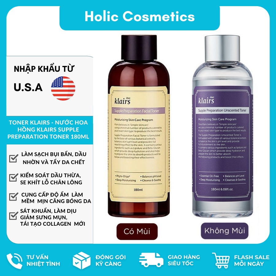 Toner Klairs - Nước Hoa Hồng Klairs Supple Preparation Toner 180ml