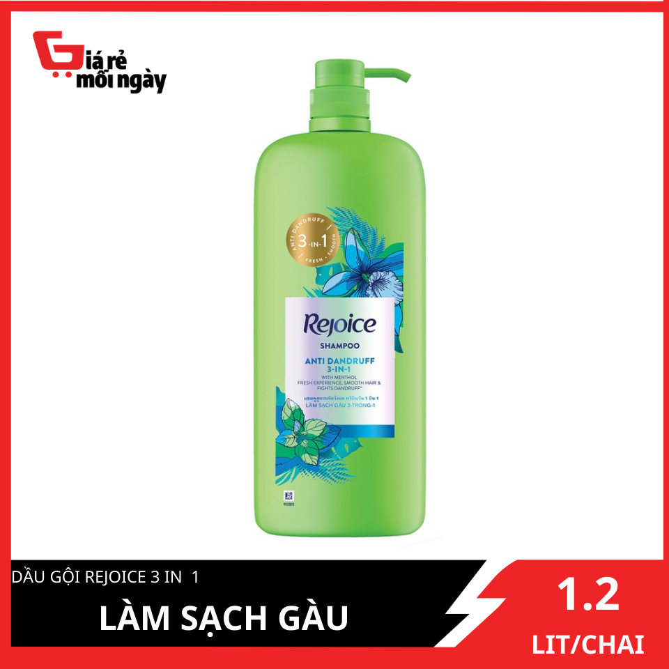 Dầu gội rejoice làm sạch gàu 3 in 1 chai 1.2 lit