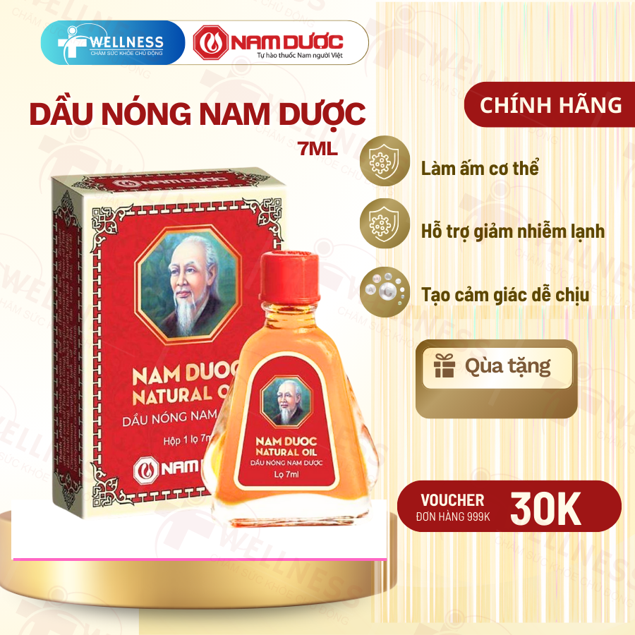 Dầu gió Nnam dược Nước Vàng , Dầu gió Thái Lan chính hãng, 7ml
