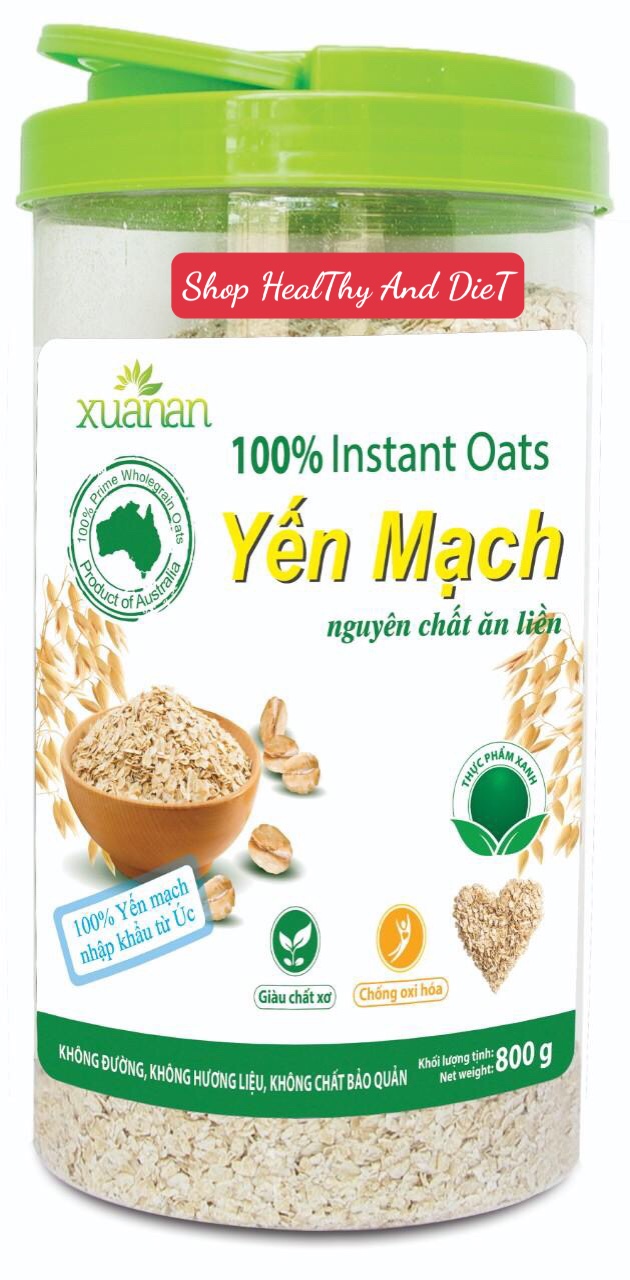 Yến Mạch Xuân An Nguyên Chất Ăn Liền Hủ 800gr Hoặc 2 Hủ 400gr - Tặng 2 Gói Y.Mạch