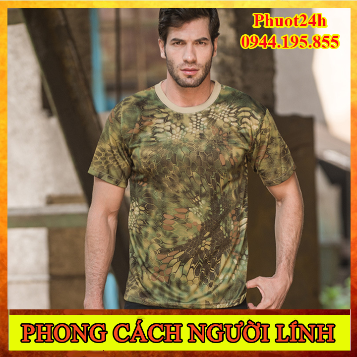 [Mẫu Mới] Áo Thun Lính, Áo Phông Rằn Ri Đi Phượt