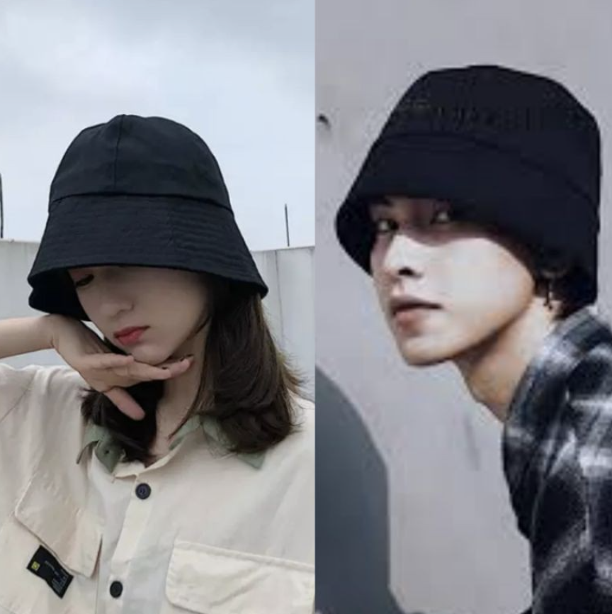 Nón Bucket trơn đen nam nữ Ulzzang năng động