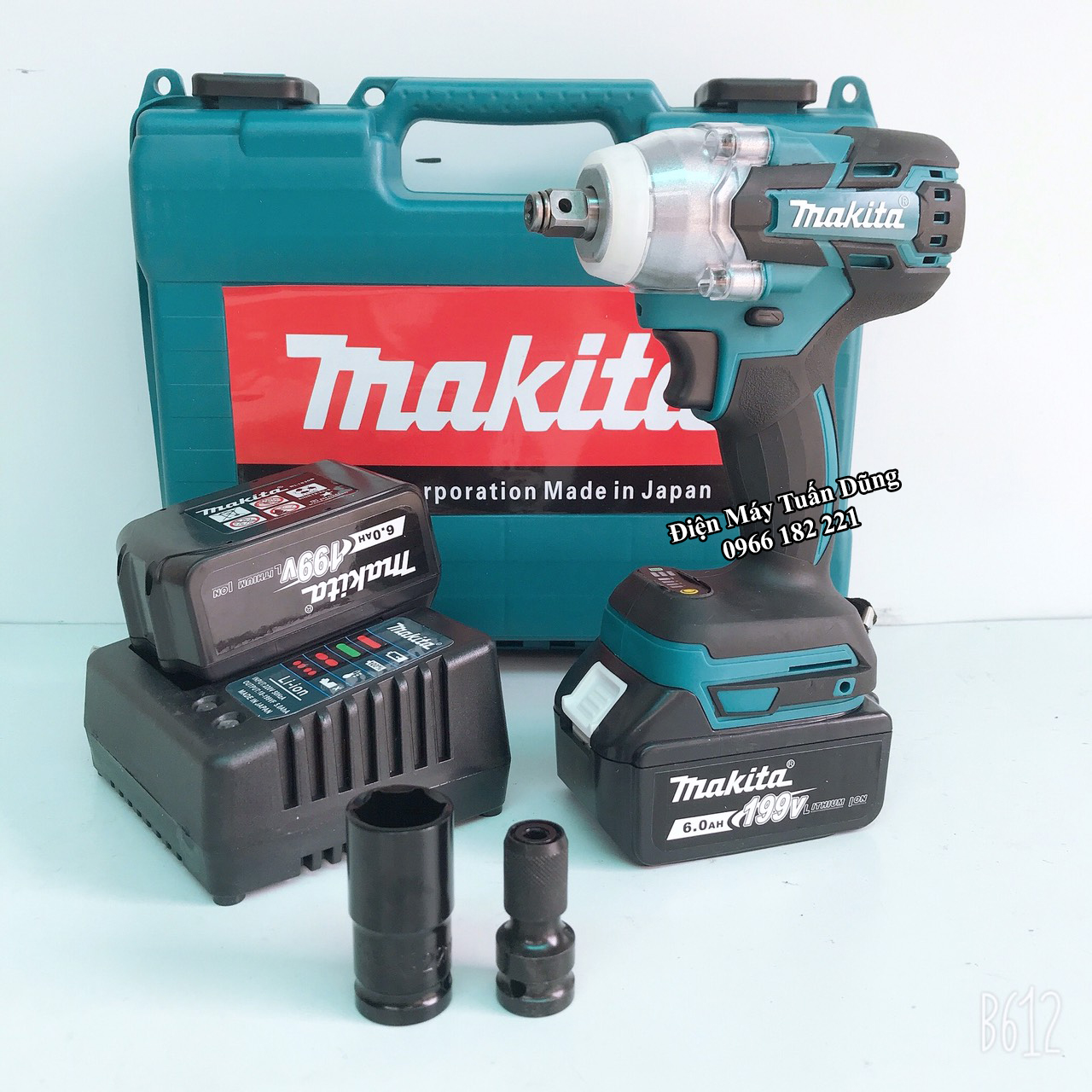Máy siết bulong Makita 199V 6Ah Lực siết 500N.m Kèm Đầu Chuyển Vít