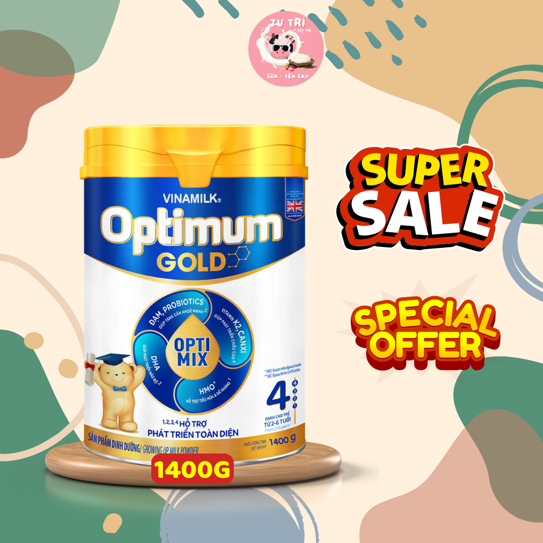 Sữa bột Optimum Gold 4 1400g dành cho bé từ