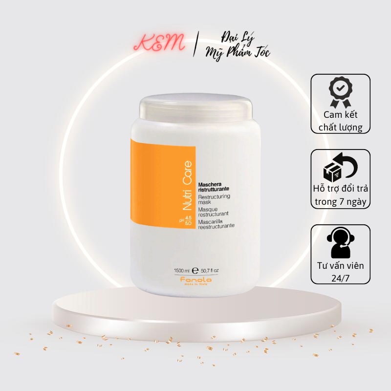 Kem ủ tóc fanola 1500ml phục hồi chuyên sâu tóc hư tổn chính hãng Sury