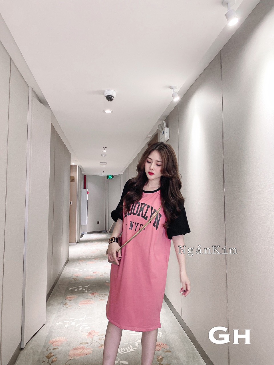 Váy suông in chữ n.y.c chất cotton điệu đà