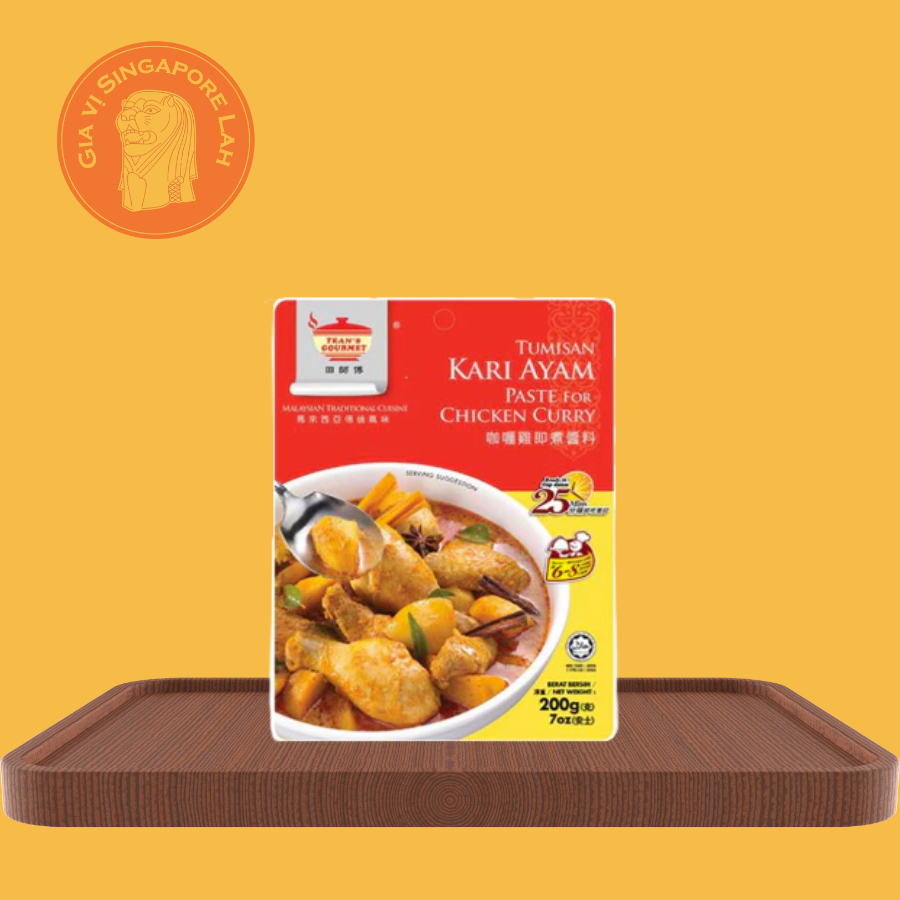 [HSD/EXP: 28/11/26] Tean's Gourmet - Sốt nấu Cà ri Gà Malaysia / Paste For Chicken Curry 200g