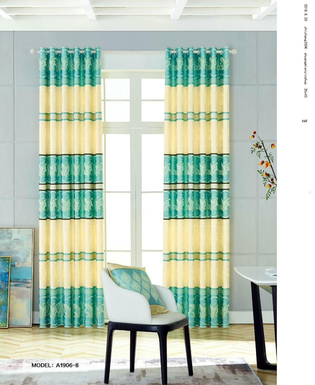 [HCM]Màn Rèm Cửa Chính - Rèm Cửa Sổ - Vải Gấm HQ - Vải dày rủ đẹp - Kiểu Khoen Ore - Mẫu 1906-8 - Tuỳ chọn kích thước từ 150cm đến 500cm (Xanh Lam)