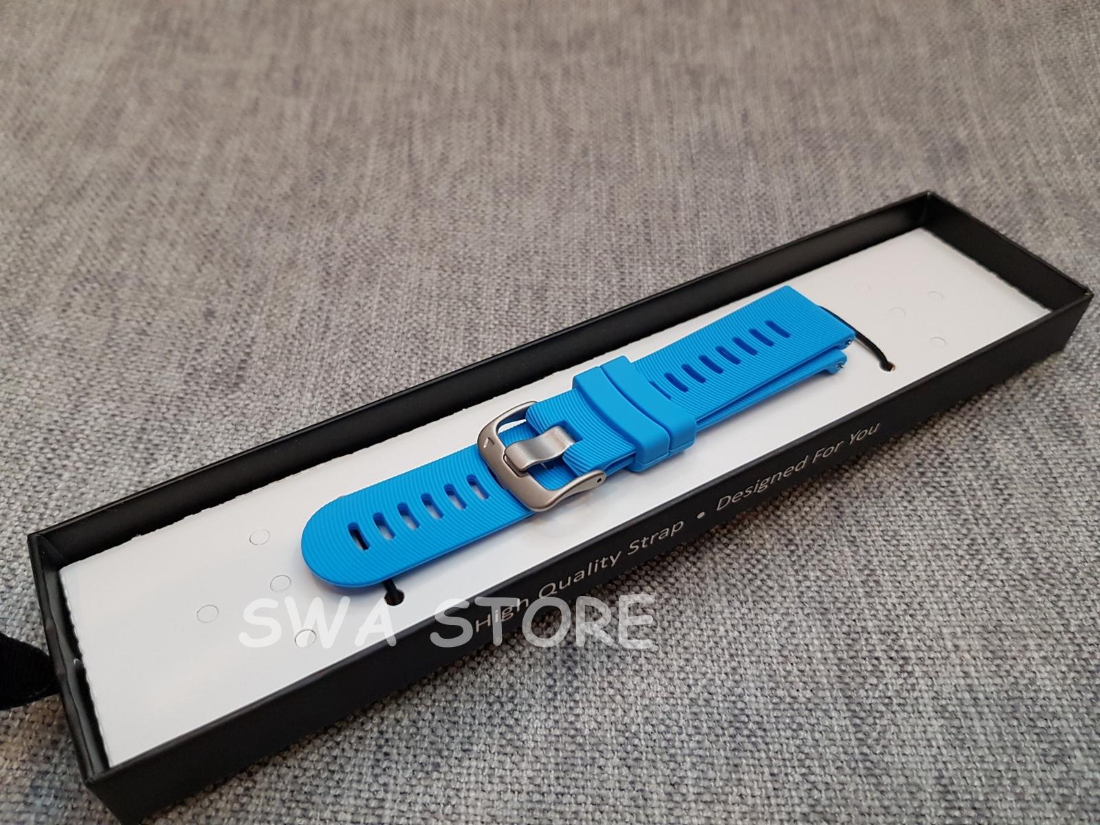 [KHÓA THÉP CHỐT THÔNG MINH] Dây silicon đồng hồ dây silicon vân ngang dây silicon đồng hồ thông minh dây đồng hồ garmin dây đồng hồ samsung size 20mm