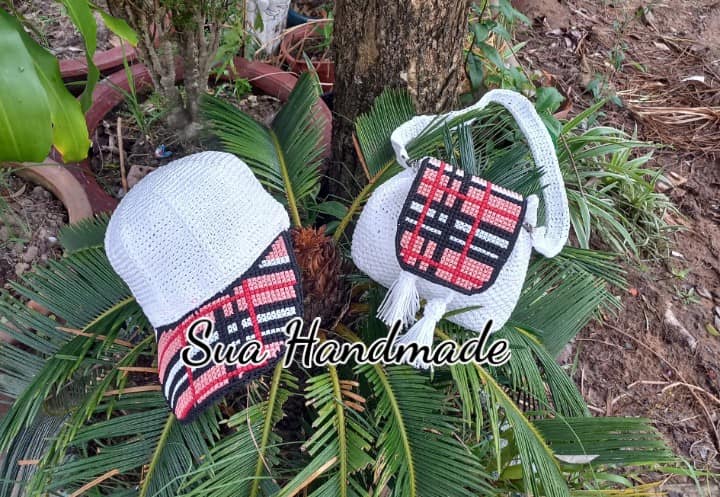 Túi đeo chéo và Nón handmade chất liệu sợi dệt Việt Nam