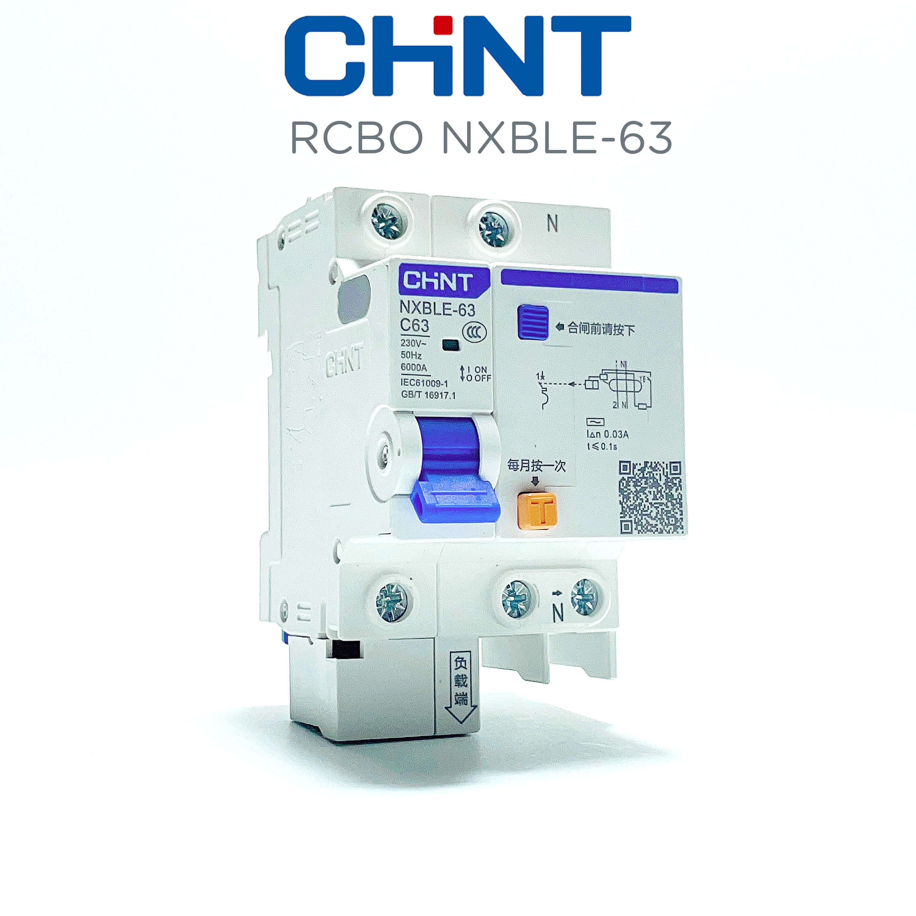 Aptomat Chống Giật Chint NXBLE-63 1P+N 2P+N 3P+N (Chính Hãng)