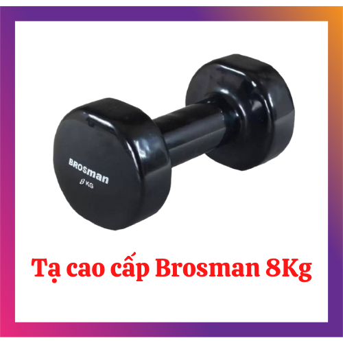 Tạ tay 8kg Brosman nhập khẩu (Tạ sắt 8kg màu đen)