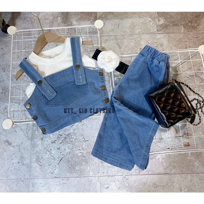 Set yếm bò 3ct hàng bán shop cho bé gái