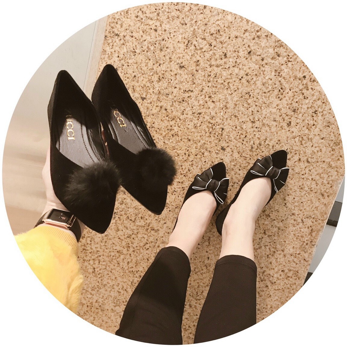 Giày hài bệt nơ bông chất nỉ êm chân