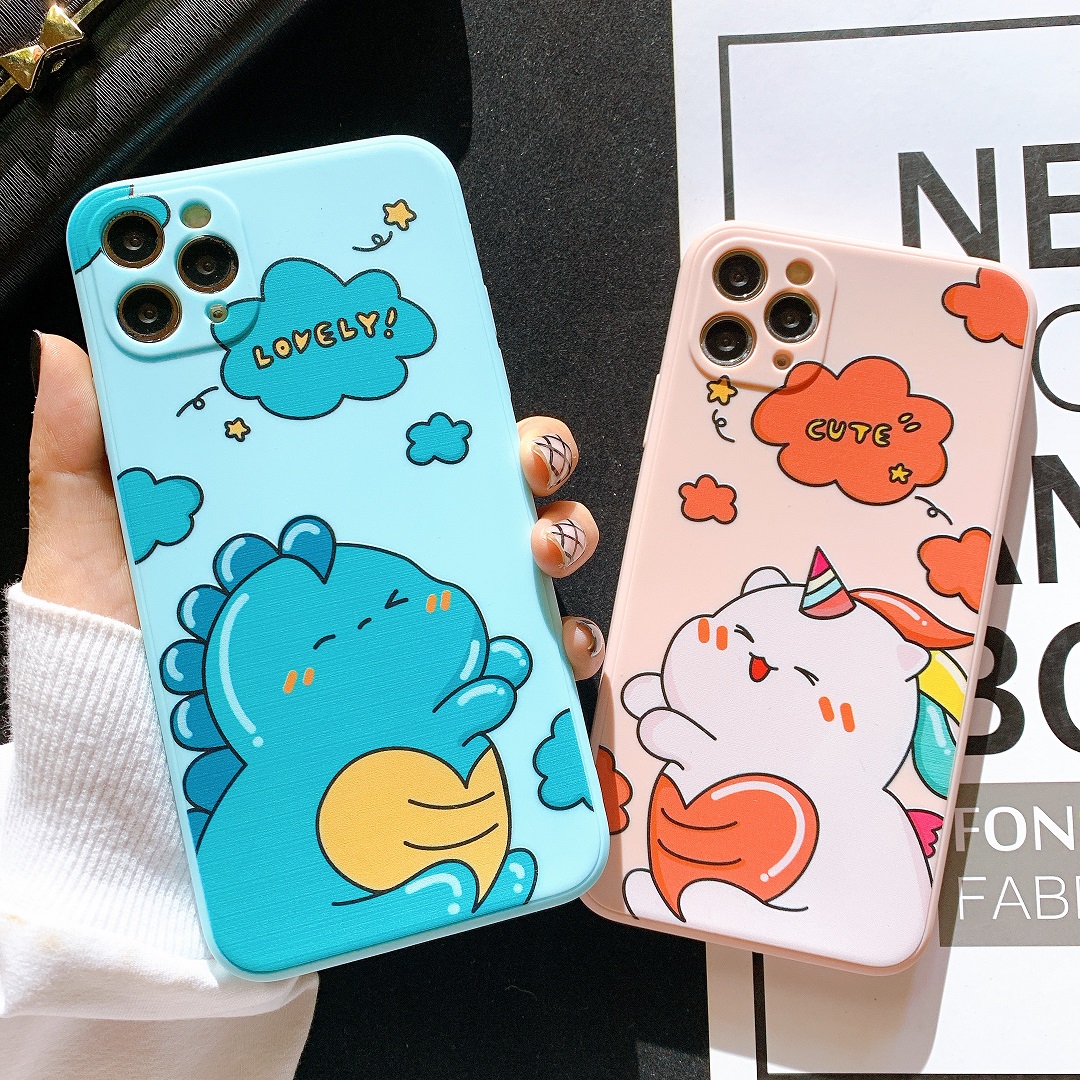 Ốp Lưng Silicon Bảo Vệ CAMERA Dino x Unicorn Lovely