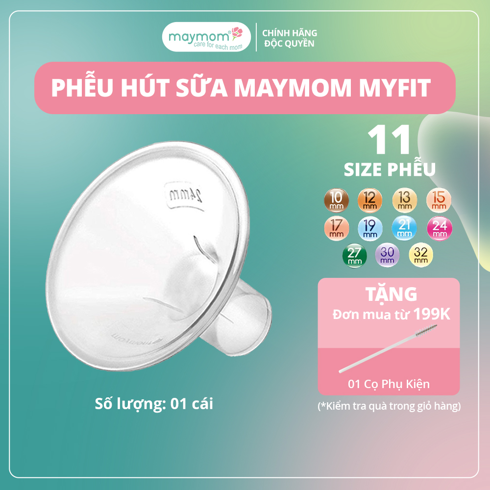 Phễu Hút Sữa Maymom Myfit, Phụ Kiện Thay Thế Máy Vắt Sữa Medela, Spectra, Avent, Unimom, Rozabi, Cimilre (1 cái)