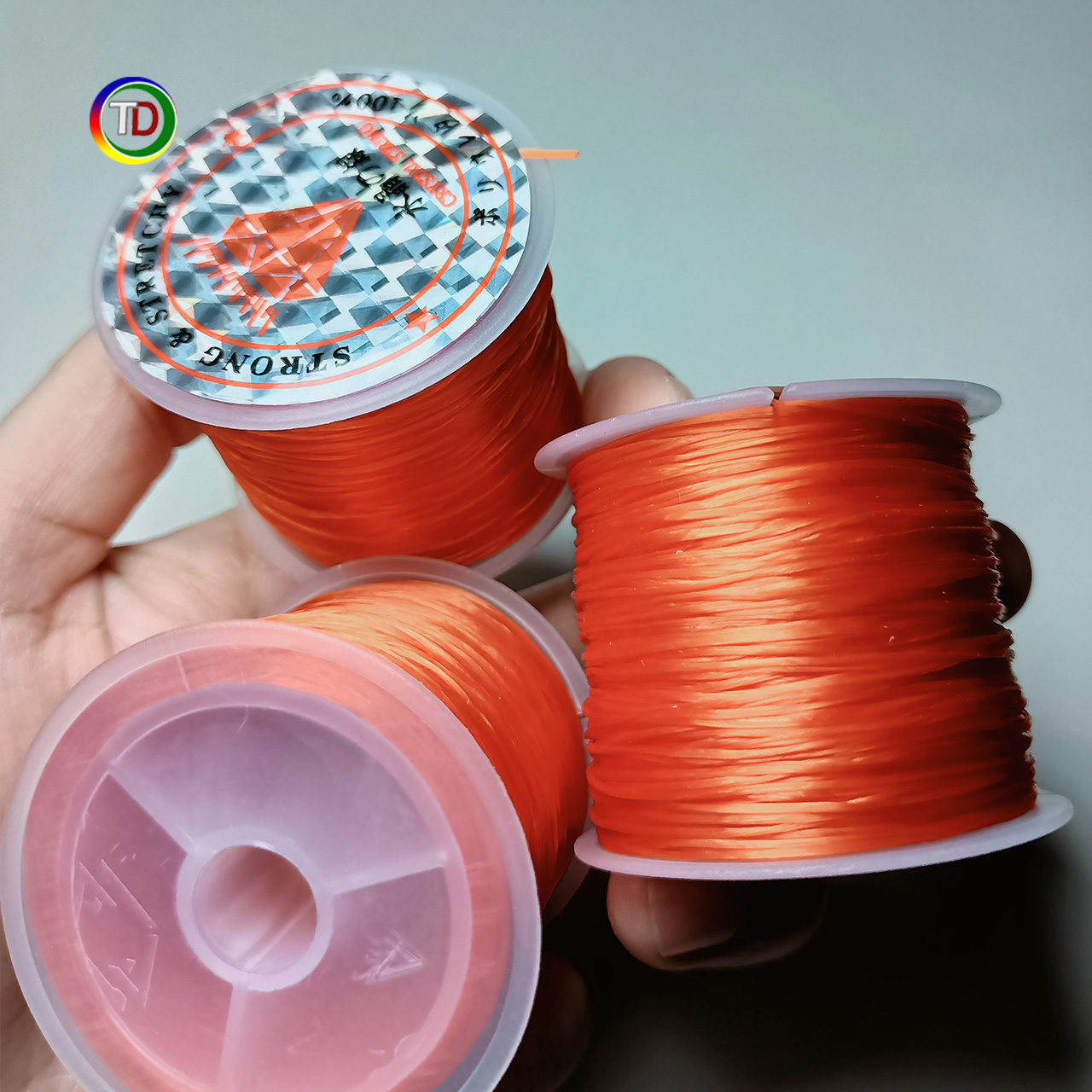 Dây xâu vòng chun co giãn xâu vòng đá vòng phong thủy màu đỏ cuộn hoặc lẻ 3 mét kèm kim xâu - TD.Store