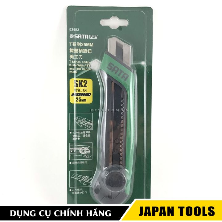 Dao rọc giấy chuyên dụng 25mm sata 93483 | japan tools