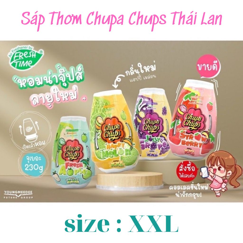 Sáp thơm chupa chups thái lan 4 vị size lớn xxl