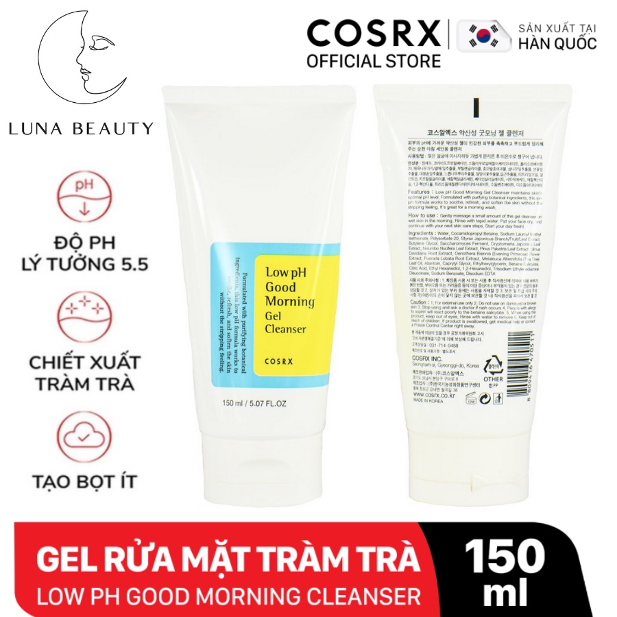 Sữa rửa mặt cosrx - corsx srm cosrx dạng gel low ph good morning gel cleanser 150ml