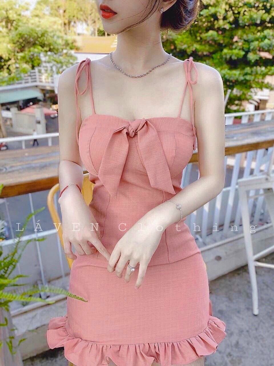 Đầm hai dây mút ngực đuôi cá siêu hot TTSA0818