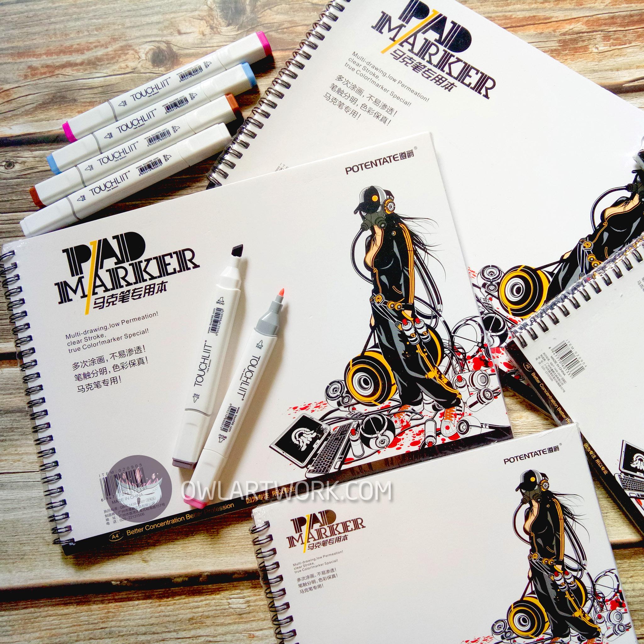Sổ Vẽ Màu Dạ, Marker Potentate - Gáy Xoắn, Gáy Keo