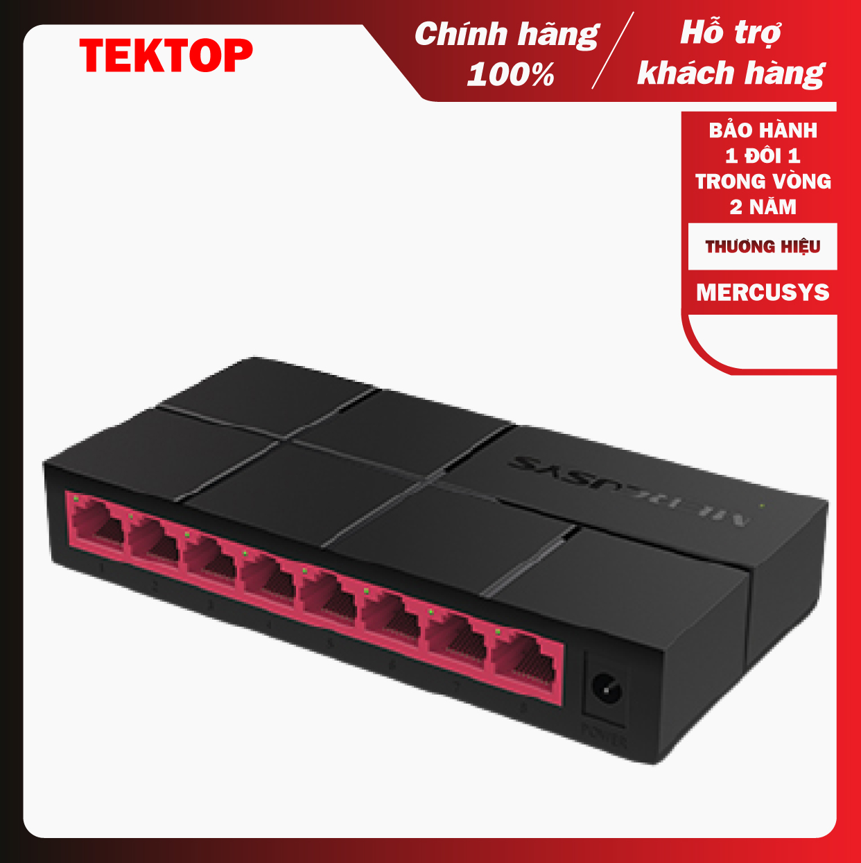(BẢO HÀNH CHÍNH HÃNG 1 ĐỔI 1 TRONG VÒNG 2 NĂM) Bộ chia tín hiệu 8 cổng Gigabit Mercusys MS108G dùng để chia mạng LAN cho các văn phòng, tòa nhà