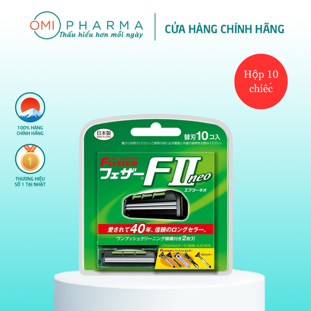 Set 10 lưỡi dao cạo râu 2 lưỡi feather s select nhật bản