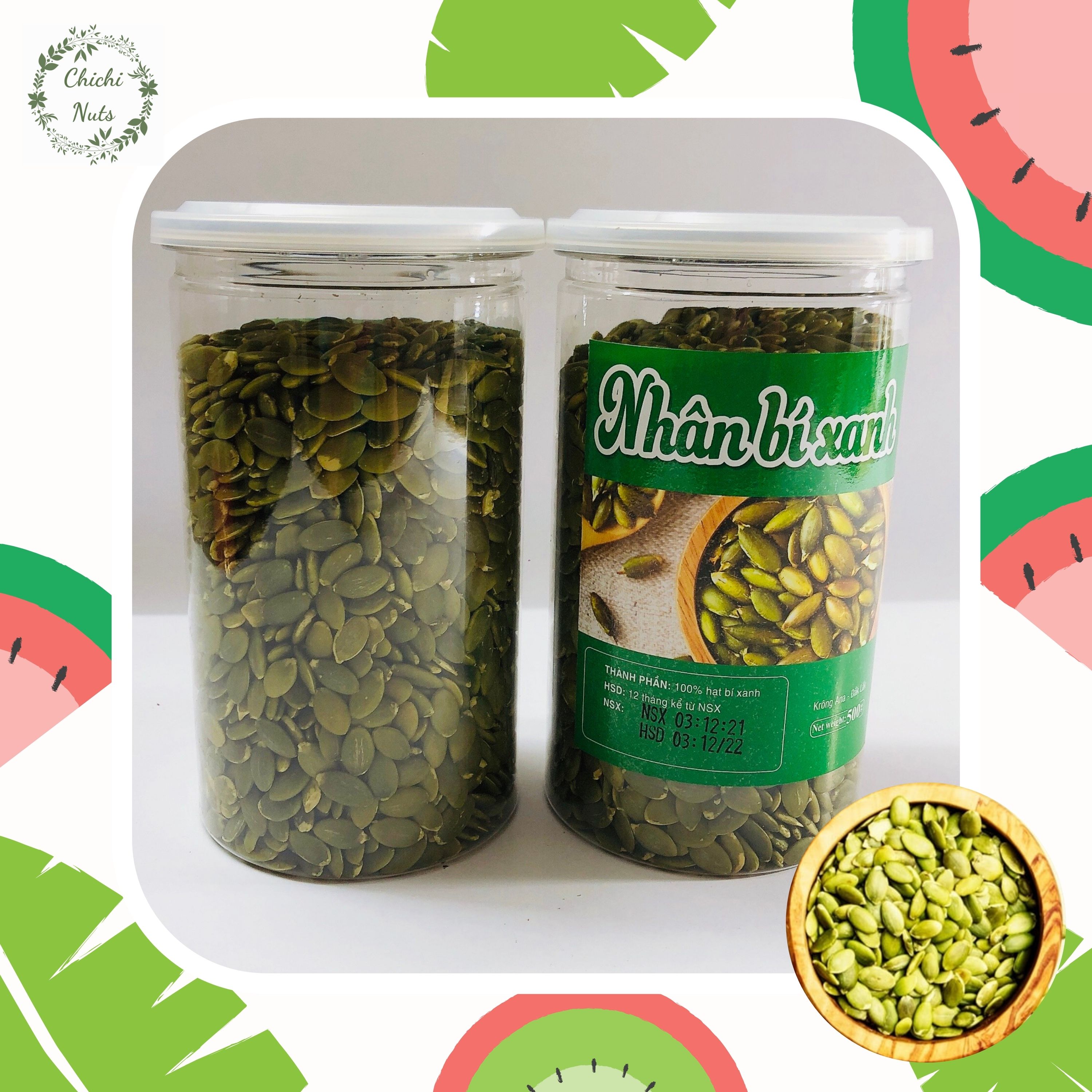 Đồ ăn Healthy - Hạt dinh dưỡng - 500gr Nhân Bí xanh - Đặc sản Tây Nguyên - 100% Hạt Bí xanh tự nhiên