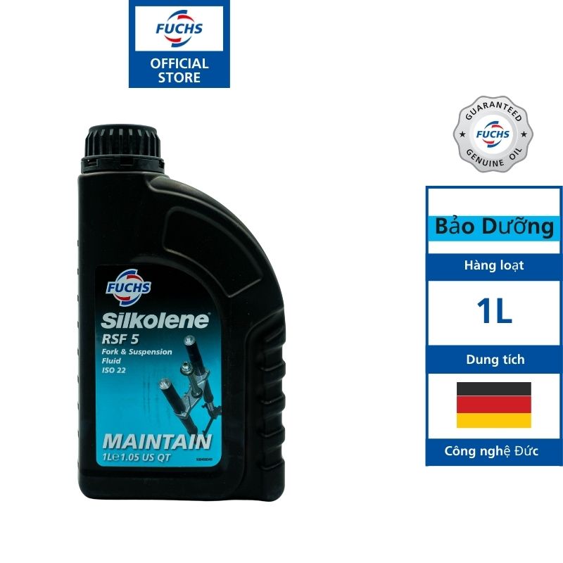 Dầu nhớt cho hệ thống phuộc Silkolene RSF 5 chai 1L Dầu tổng hợp cho hệ thống phuộc - Bảo Dưỡng Fuchs Maintain