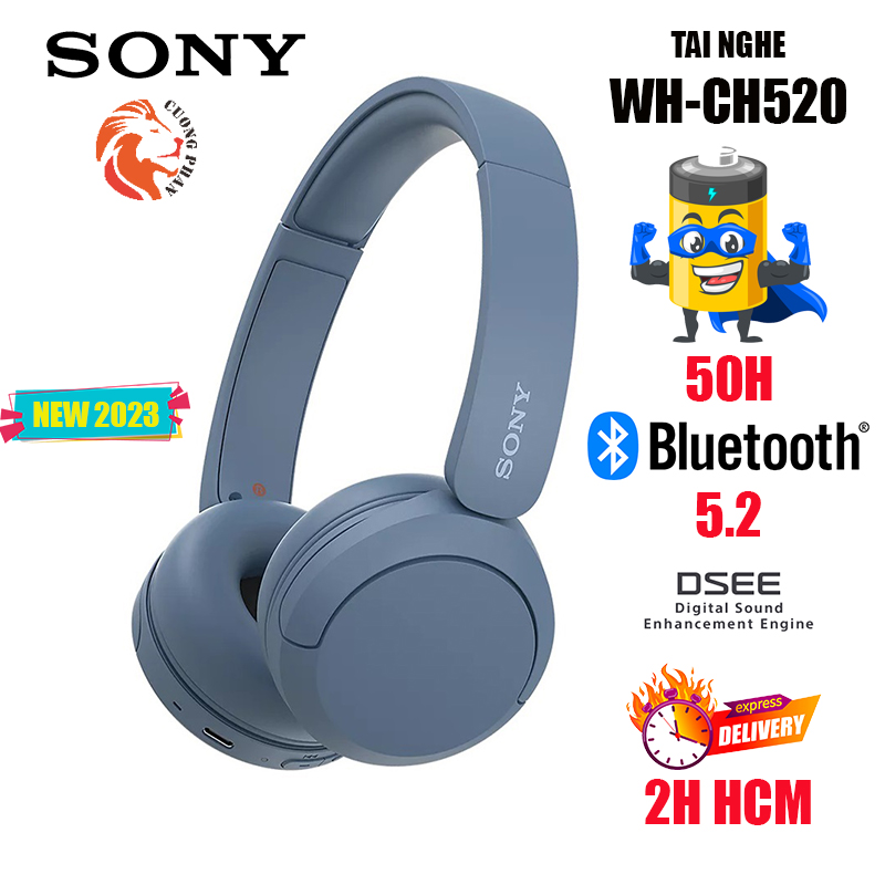 Tai Nghe Chụp Tai Bluetooth Sony WH-CH520, Micro Đàm Thoại Tiện Lợi
