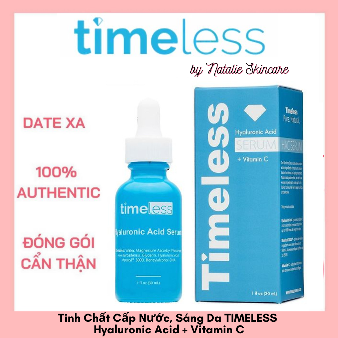 Tinh Chất Cấp Nước Sáng Da TIMELESS Hyaluronic Acid + Vitamin C