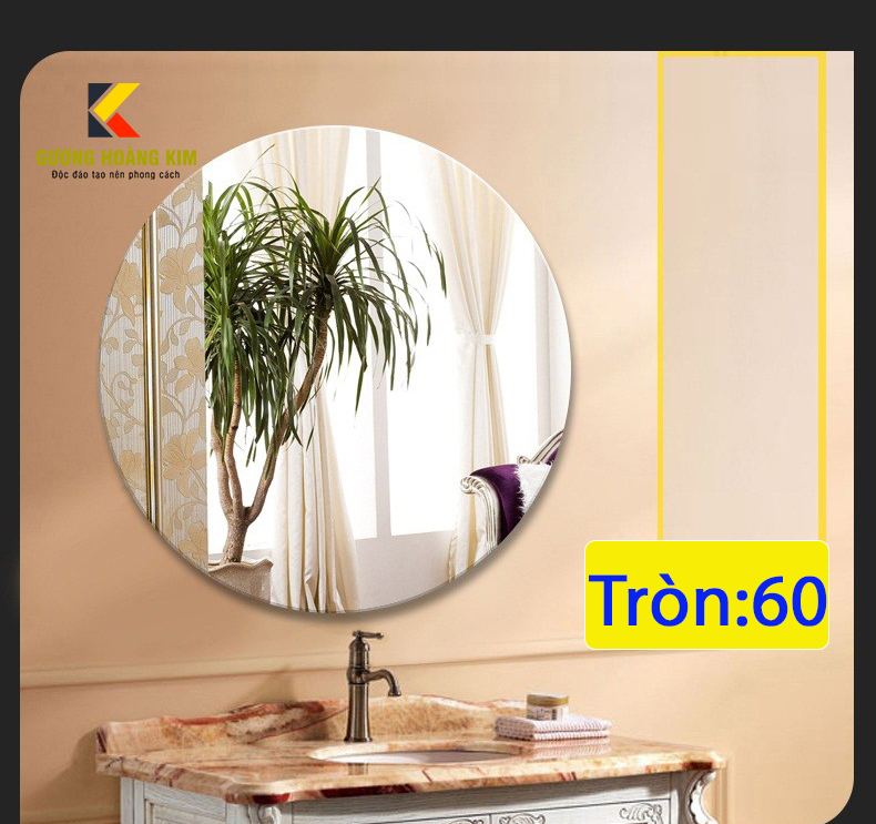 Gương soi trang điểm nhà tắm treo tường kích thước D60 - guonghoangkim - Mirror