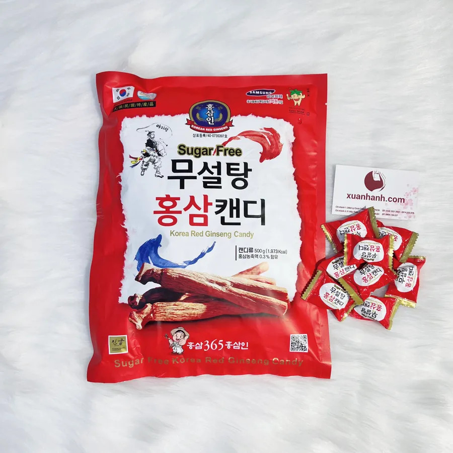 Kẹo hồng sâm không đường 365 Red Ginseng Sugar Free cao cấp tốt cho sức khoẻ