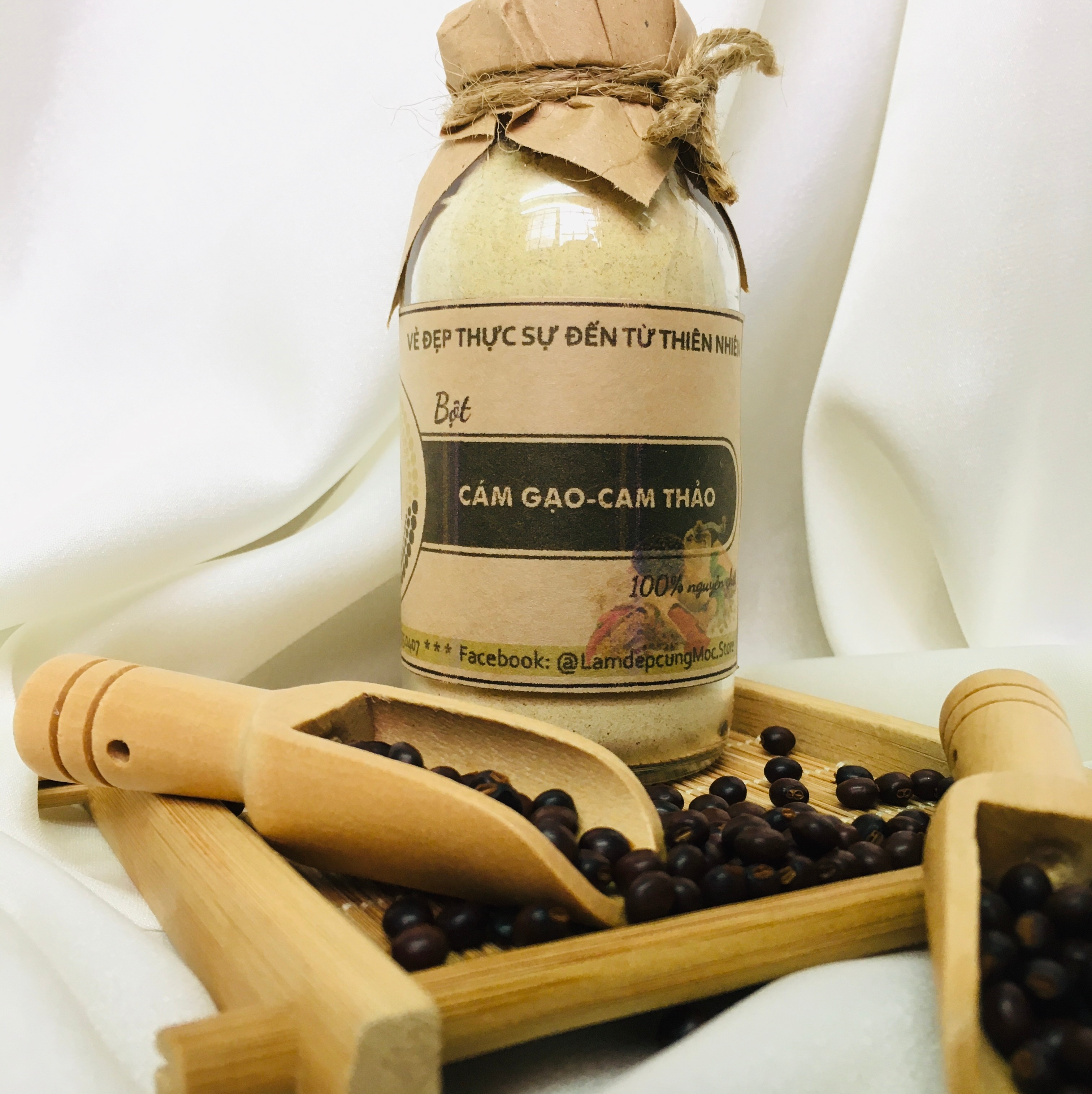 Combo bột Cám Gạo, Cam Thảo thiên nhiên đắp mặt nạ nguyên chất 100ml (60g)