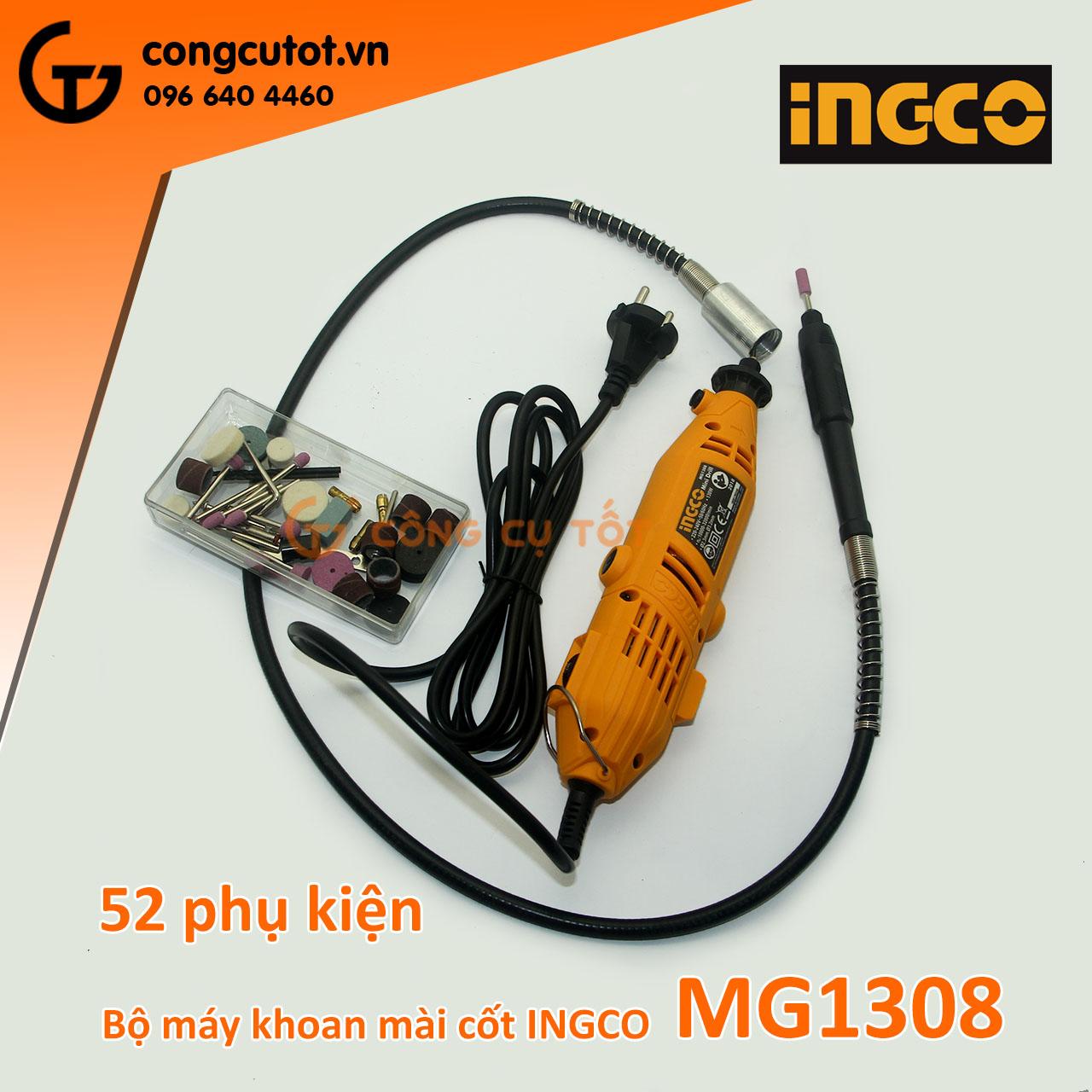 Bộ máy khoan mài cốt 3.2mm 130w ingco mg1308 kèm hộp và 52 phụ kiện