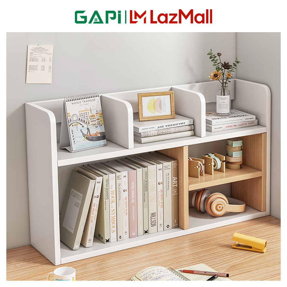 Kệ sách để bàn GAPI, kệ sách gỗ đa năng decor bàn làm việc phong cách hiện đại - GP157