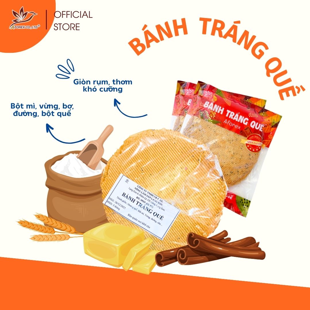 Bánh tráng Quế Aforex ăn vặt tráng miệng