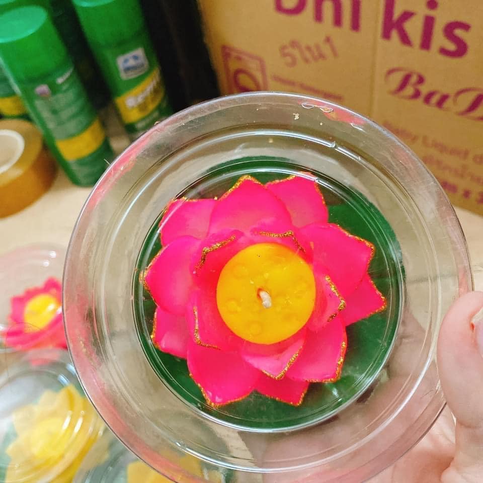 Nến Hình Hoa Sen Có Đế Cao Cấp, Đại Phát Đại Lộc