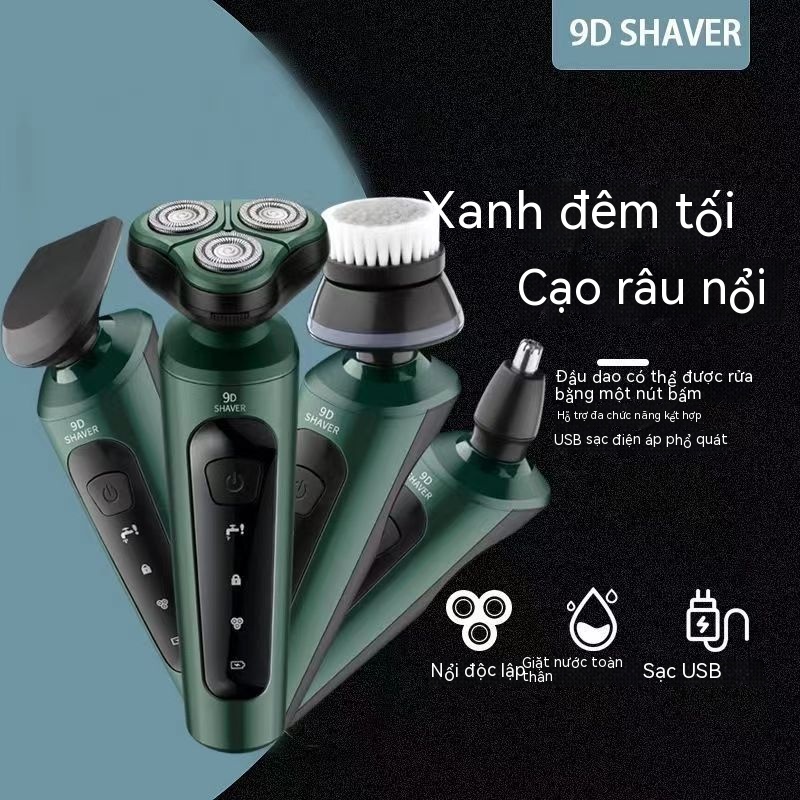 Máy cạo râu Thông minh Đa chức năng Máy cạo râu 4 trong 1 Đai chống nước Cạo râu, Cắt tóc, Máy tỉa lông mũi