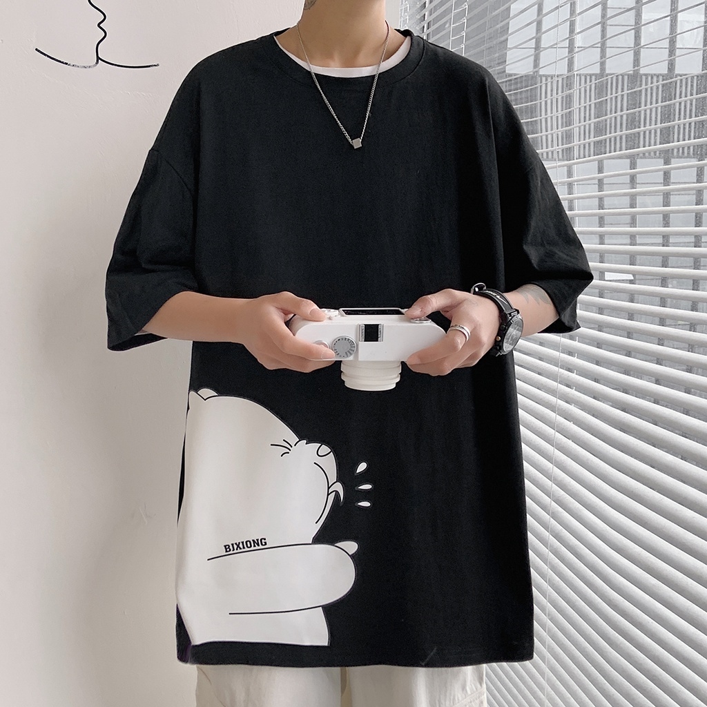 Áo phông nam （sân bãi M-8XL）dễ phối đồ bông polyester Unisex ngắn tay phông lỡ cực đẹp Rẻ cổ ngoại cỡ áo phông cơ bản quá