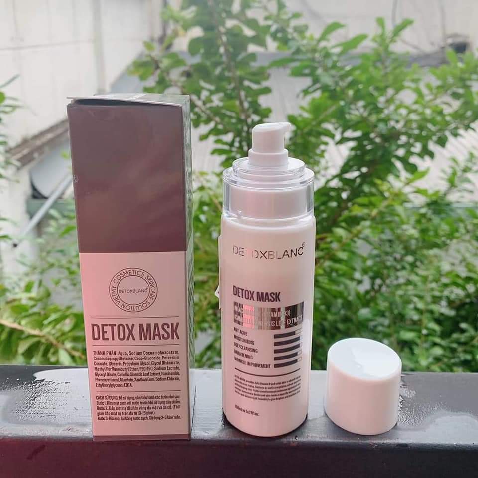 mặt nạ sủi bọt thải độc da Detox Blanc hút dầu thừa bụi bẩn, điều tiết bả nhờn, dành cho mọi loại da