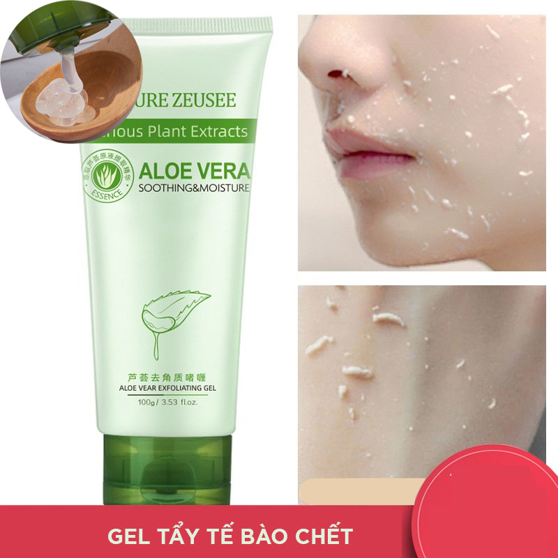Gel Tẩy Tế Bào Chết Nha Đam 100G Chiết Xuất Từ Thiên Nhiên Giàu Vitamin Khoáng Chất Giúp Cải Thiện