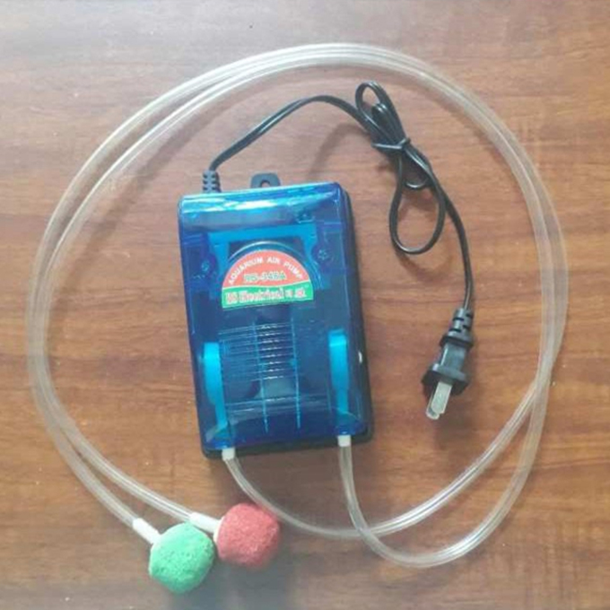 Sục oxi bể cá cảnh RS 348A 2 Vòi tặng kèm 2m dây dẫn và 02 quả sủi cho hồ cá cảnh