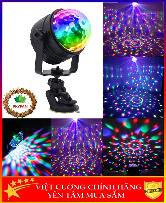 Đèn LED trang trí VIỆT CƯỜNG ,(Có Điều Khiển) Đèn LED 7 màu vũ trường cảm ứng nhạc, đèn LED xoay 7 màu sân khấu chớp theo nhạc, Đèn nháy theo nhạc, đèn chớp 7 màu, đèn trang trí, đèn Led karaoke, đèn Led vũ trường, đèn cảm ứng âm thanh USB