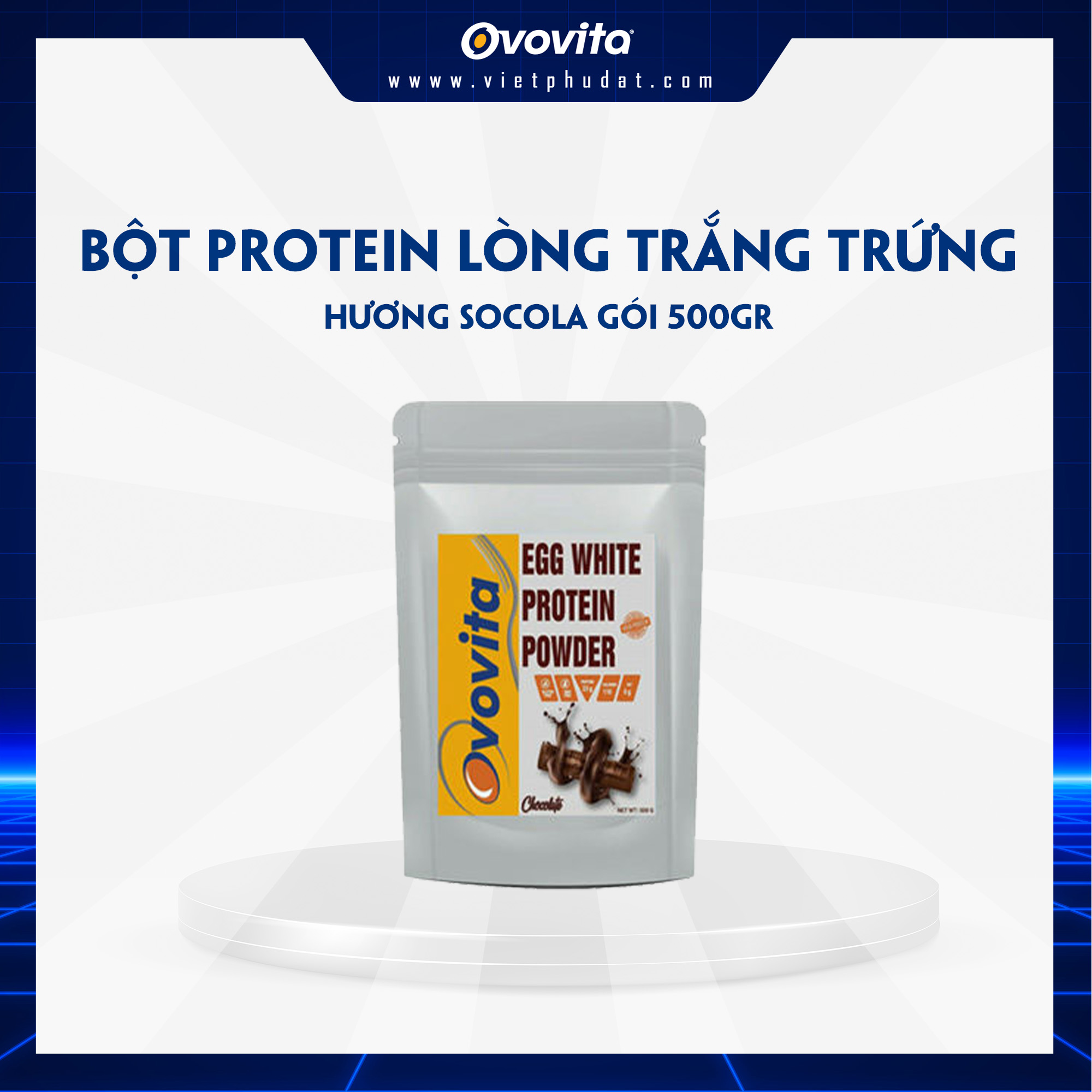 Bột protein lòng trắng trứng hương Socola gói 500Gr