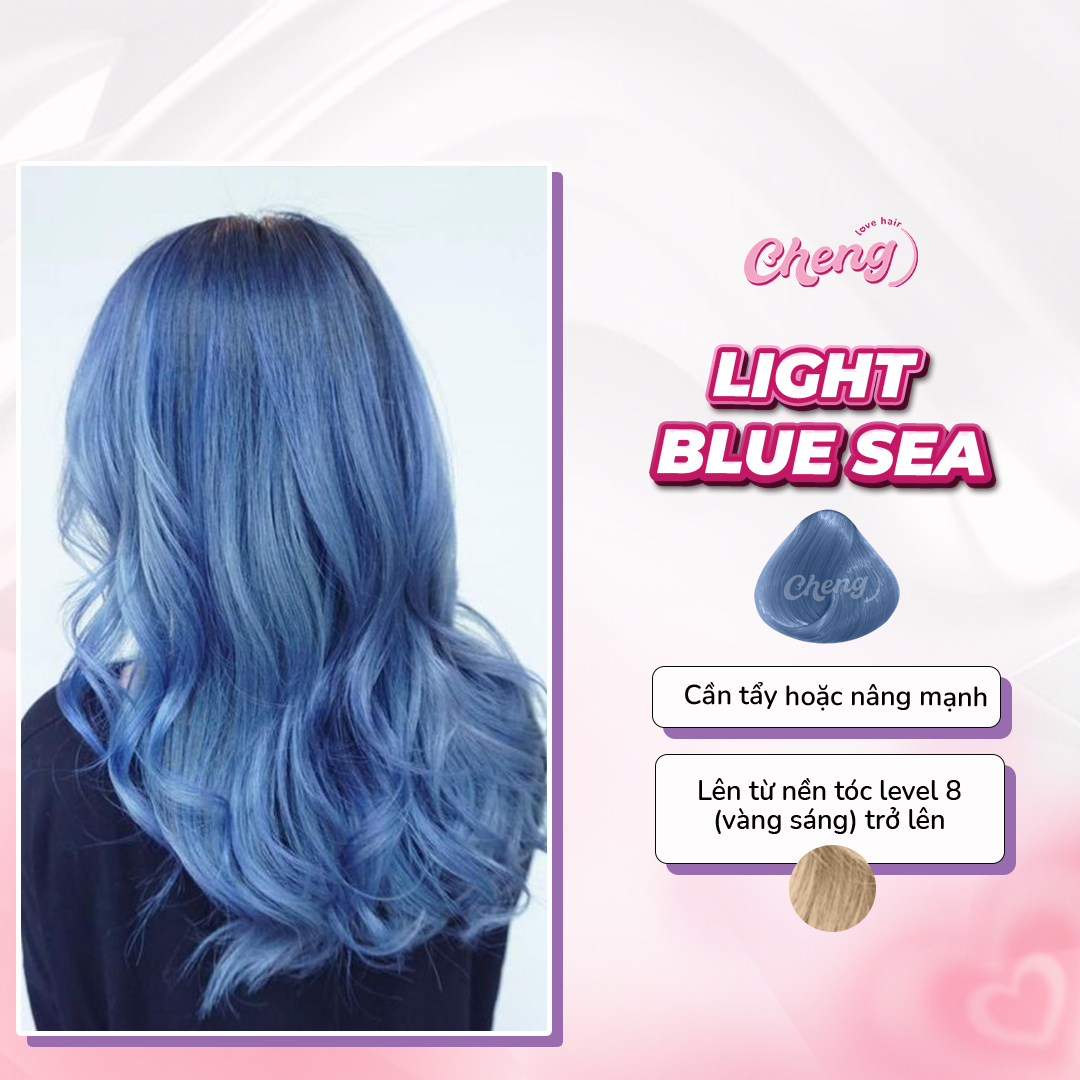 Thuốc nhuộm tóc XANH KHÓI - LIGHT BLUE SEA | Chenglovehair Chenglovehairs